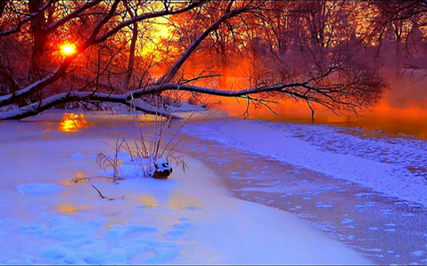 sunset | Winter sunset, Winter scenery, Beautiful nature